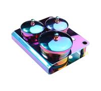 MagiDeal 3PCS Nail Art Dish Nail Powder Powder Boîte de rangement de bijoux avec couvercle en poudre liquide en acrylique pour outil d'art nail, Placage de Couleur