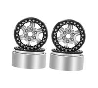 MagiDeal 4 pièces - Accessoires pour jantes de voiture de course : moyeux, pneus, installation facile, jantes robustes de 2 pouces de diamètre pour voitures RC, Argent