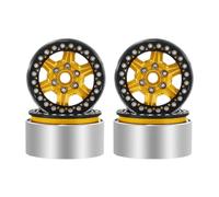 MagiDeal 4 pièces - Accessoires pour jantes de voiture de course : moyeux, pneus, installation facile, jantes robustes de 2 pouces de diamètre pour voitures RC, or