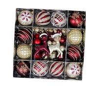 MagiDeal 44 Boules de Noël, Décoratives pour Sapin de Noël, Boule de Noel, Déco Sapin de Noel avec Suspension Boule, pour Intérieur Extérieur, Mariage, Jardin, Fête, Fauve Cramoisi