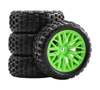 MagiDeal 4x 1:18 RC RCA et pneus Pneus en caoutchouc Ensemble de bricolage résistant à l'usure Remplacer la mise à niveau pour Typhon Remotes Control, Vert