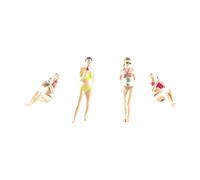 MagiDeal 4x 1/64 Girl Model Stimulé La Disposition Des Harzmen pour Une Scène Miniature