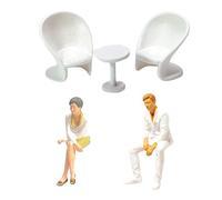 MagiDeal 5 Pièces Figurines Modèles Miniatures Modèles de Diorama Artisanat Diorama Paysage Peint à la Main Table Chaise Figure Modèle pour Projets de, 1/64