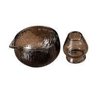 MagiDeal 500 Ml Bol à Matcha Traditionnel Avec Bec Verseur Et Porte-Fouet, Ustensiles Pour Cérémonie Du Thé Japonais, Matcha Chasen Fait à La Main, Bol à Jus De Bouillie De Salade Chawan, Noir