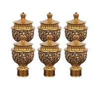 MagiDeal 6 pièces Embout de Tringle à Rideau décor Vintage extrémités de Tringle à Rideau pour Barre fenêtre Maison, Or
