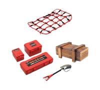 MagiDeal 6 Pièces RC Voiture Toit Décoration Remplacement Professionnel RC Véhicule Partie Réservoir Boîte de Rangement pour 1/18 Mises À Niveau, Rouge