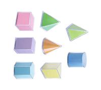 MagiDeal 8Pcs Blocs de Formes Géométriques Transparente, Jouet Forme Mathématiques des Montessori Kit Pédagogique pour Enfant, Tout-Petits