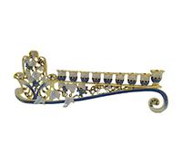 MagiDeal 9 Branches Menorah Bougeoirs Main-Peint Émail Style Chandelier Candélabres