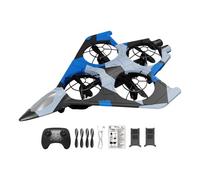 MagiDeal Avion de chasse télécommandé, modèle flip 360°, facile à piloter, par USB, idéal comme cadeau pour adolescents et enfants, Bleu avec 2 Batterie