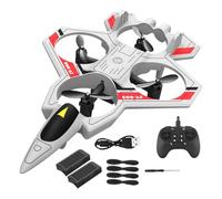 MagiDeal Avion radiocommandé, facile à piloter, cadeau d'anniversaire, jouet de, avion télécommandé pour enfants et adultes à partir de 14 ans, Blanc Gris 2 Battes