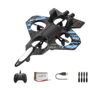 MagiDeal Avion RC en mousse à voilure fixe 4 canaux avec flash lumineux, jouet d'extérieur antichute pour débutants de 8 à 16 ans, cadeau pour garçon, Bleu