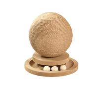 MagiDeal Balle à gratter en Jute pour Chat, Jouet en Bois pour Chat, Jeu pour Chaton grimpant pour Chats d'intérieur, Corde en sisal, Balle à gratter pour