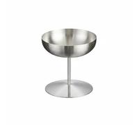 MagiDeal Barware Drinking Vessel en Acier Inoxydable avec Pied Élégant Résistance Incassable Design Ergonomique Polyvalent pour Glaces Cocktails Puddings, Argent, 150ML U-shape