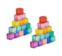 MagiDeal blocs construction, jouet empilable, reconnaissance des couleurs, cubes en acrylique, blocs pour garçons et, 30 Pièces