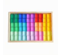 MagiDeal Blocs de Construction pour Enfants Kit Pédagogique Blocs Empilables Pièces Translucides Plateau en Bois Soutient Motricité Fine et Cognition Matériau, Style to 4