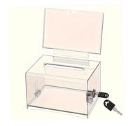 MagiDeal Boîte à suggestions transparente Boîte de tombola en carton avec serrure Boîte de collecte d'argent facile à assembler pour les bulletins de et