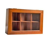 MagiDeal Boîte à thé en bois, boîte à bibelots en bois avec fenêtre en acrylique transparent, organisateur de bureau portable, présentoir pour cadeaux de, Type Clair