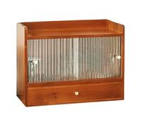 MagiDeal Boîte de rangement pour cosmétiques, organiseur de maquillage, cadeaux d'anniversaire, compartiment à tiroir, support de rangement en bois pour, Verre à Longues Nervures