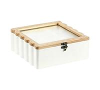 MagiDeal Boîte rangement multifonctionnelle en bois rustique avec couvercle pour sachets thé, idéale pour le bureau ou la table. Organisateur sachets