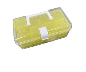 MagiDeal Boîte Rangement pour Perles, Anti-poussière, Transparente, 32 Compartiments pour la Fabrication Bracelets et Le Rangement des Clous, Jaune