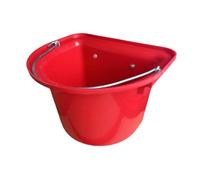 MagiDeal Bol à Nourriture pour Chevaux avec Crochet pour clôture Suspendue et poignée en métal, Bol à Eau pour bétail à Dos Plat, 12 L, pour fermes familiales,