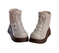 MagiDeal Bottes de Mode féminines 1/6, Accessoires décontractés, Style rétro, Mini-Bottes à Lacets, Chaussures de poupée pour Figurines articulées de 30 cm, Blanc
