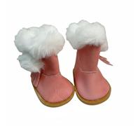 MagiDeal Bottines pour Poupée Chaussures Miniatures Bottes Hiver Fourrées Accessoire Textile Doux Convient Collectionneurs Enfants Diorama , Rose , 7CM
