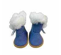 MagiDeal Bottines pour Poupée Chaussures Miniatures Bottes Hiver Fourrées Accessoire Textile Doux Convient Collectionneurs Enfants Diorama , Bleu , 7CM