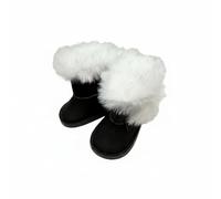 MagiDeal Bottines pour Poupée Chaussures Miniatures Bottes Hiver Fourrées Accessoire Textile Doux Convient Collectionneurs Enfants Diorama , Noir , 5.5CM
