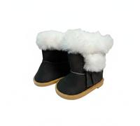 MagiDeal Bottines pour Poupée Chaussures Miniatures Bottes Hiver Fourrées Accessoire Textile Doux Convient Collectionneurs Enfants Diorama , Noir , 7CM