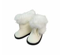 MagiDeal Bottines pour Poupée Chaussures Miniatures Bottes Hiver Fourrées Accessoire Textile Doux Convient Collectionneurs Enfants Diorama , Blanc , 5.5CM