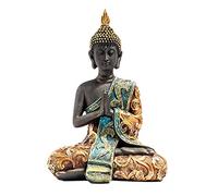 MagiDeal Bouddha Statue Bouddha en Méditation Serein Décoratif Figurine Thai Shakyamuni Assis Statue de Bureau Salon Bureau Décoration Collection