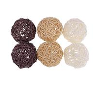 MagiDeal Boules de Rotin en Osier Maison Artisanat Décoratif de de Noël, Multicolore, 6pcs 7cm