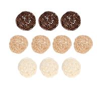 MagiDeal Boules décoratives en rotin Naturel, Lot de 10 pièces, 3 Couleurs Assorties, fabriquées à la Main, 3 cm, Remplissage pour Vase, décoration intérieure, Centre de Table, DIY.