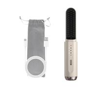 MagiDeal Brosse à Cheveux Lissante Sans Fil Brosse à Cheveux électrique Cadeau Brosse à Cheveux Chauffante Anti-brûlure Mini Brosse à Lisser Portable pour, Blanc