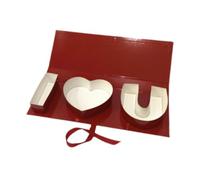 MagiDeal Cadeau de cadeaux de la fête des mères Étui à lettre décorative avec une fermeture du ruban décor de décoration de casse-cadeau Boîte cadeau pour la, Rouge