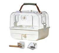MagiDeal Cage de Transport Portable pour Oiseaux avec poignée, Ventilation Pratique, pour perruches ondulées, perruches et inséparables, idéale pour Une, Ensemble Blanc