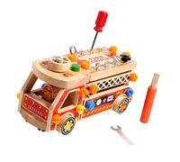 MagiDeal Camion de pompiers en bois à démonter, tournevis, planche d'activités, jouet éducatif, cadeau pour tout-petits