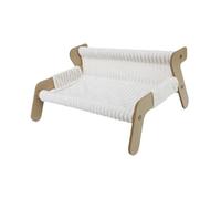 MagiDeal Canapé-lit surélevé pour Chat d'intérieur, Confortable et doté d'une Housse Amovible. Canapé en Bois pour Chat et Petits Animaux, Blanc