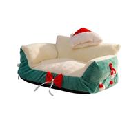 MagiDeal Canapé pour Chat et Chien, décoration de Noël, Confortable, Doux, Mignon, Adorable, Chaud, Housse Amovible pour Chiot et Chaton d'intérieur, Green S