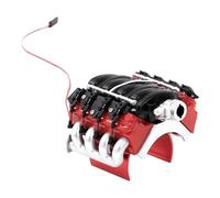 MagiDeal Capot moteur V8 pour véhicule RC avec ventilateur de radiateur, pièces de réparation réalistes, accessoire robuste, installation facile, 2,4 x 2,5 x 2