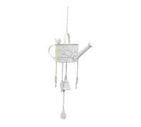 MagiDeal Carillon éolien en métal en Forme d'arrosoir, à Suspendre : Un Ornement Unique et Polyvalent pour Le Jardin, ou la Maison, Blanc