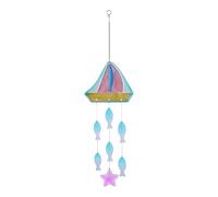 MagiDeal Carillon éolien en Verre pour décoration côtière, commémoratif, pour Patio, Carillon à Vent Suspendu, pour Maison, Maman, Femme, pelouse, Cour, Bateau 18.2x62.5cm