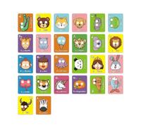 MagiDeal Cartes Visage Éducatives Animal Alphabet Lettres Découverte Papier Jeu Interactif Usage Éveil pour Enfants Approprié Apprentissage Préscolaire Maison Groupe Enseignement
