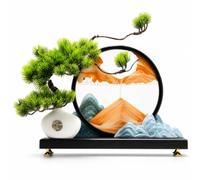 MagiDeal Céramique Sculpture Chinois Ornement Montagne Décoration Table Vase Socle Bois Branches Conifères Relief Texture Nature Convient au Salon Bureau Couloir Étagère, Orange