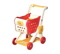 MagiDeal Chariot de courses, chariot d'épicerie, jouet de jeu de rôle, cadeaux de fête, chariot de courses, jouet de supermarché, chariot à main pour, Rouge