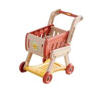 MagiDeal Chariot de Courses pour Enfants, Accessoires de Cuisine pour Jeux d'imitation, Jouet créatif et éducatif, Petite Poussette réaliste, Rouge