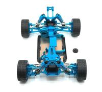 MagiDeal Châssis Voiture Télécommandée Enfant Voiture RC Kit Métal Remplacement Plateau Inférieur Renforcé et Pont Supérieur Roulements, Bleu