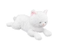 MagiDeal Chat en peluche réaliste pour chambre d'enfant, jouet câlin, dessin animé, pour garçons, filles, adolescents et adultes, cadeaux, Blanc