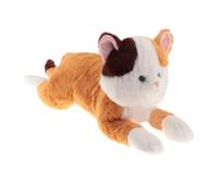 MagiDeal Chat en peluche réaliste pour chambre d'enfant, jouet câlin, dessin animé, pour garçons, filles, adolescents et adultes, cadeaux, Jaune